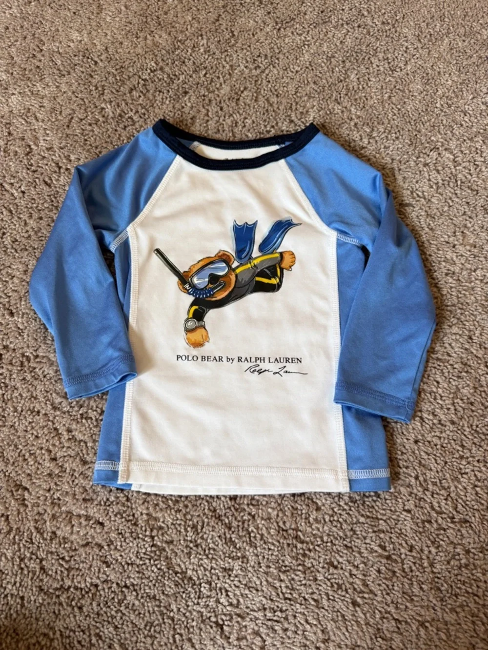 Polo Ralph Lauren boy's snorkel Polo Bear rash guard spf protection - Picture 2 of 7